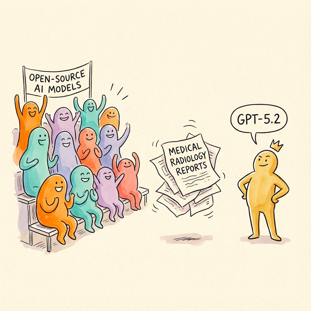 81.1% vs 61.1%——GPT-5.2 與開源模型的 RADS 分類準確率差距，能被縮小嗎？